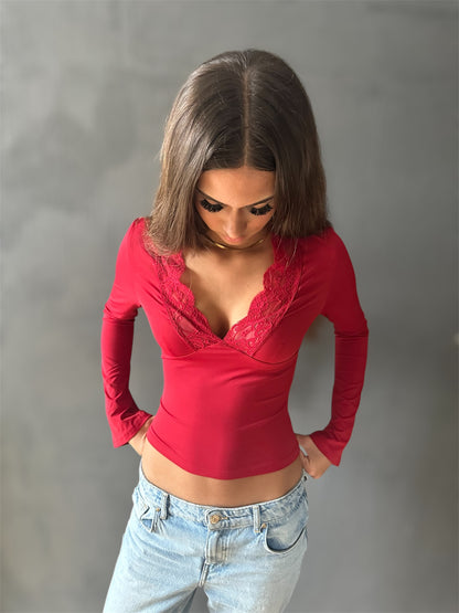 Long sleeve top - Red